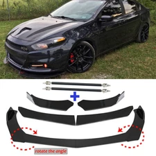 For Dodge Dart 2013-2016 Front Bumper Lip Body Kit Spoiler Splitter + Strut Rods