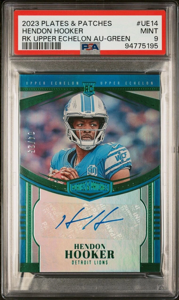 Hendon Hooker Panini Plates & Patches Rookie Upper Echelon Autographs #UE14 Green