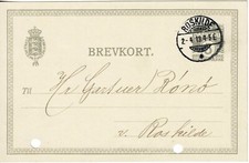 Denmark 1912 Postal Stationery Postcard HG P48 used Ganzsache Postkarte Roskilde