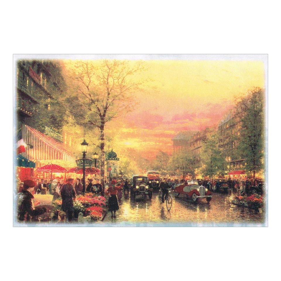 Thomas Kinkade PARIS CITY OF LIGHTS Vinyl Coated Art Print 8" x 12" - Image 1 of 1