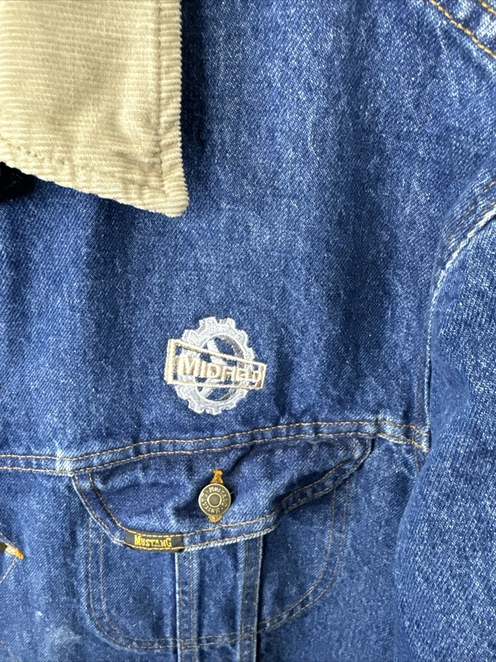 Mustang Stormrider Hombres 50 2XL Manta Forrada Denim Chaqueta Vaquero Occidental Medio Campo Foto 3 de 4