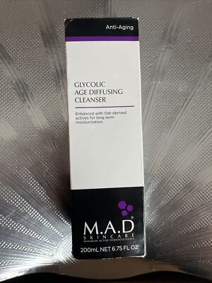 MAD Skincare Glycolic Age Diffusing Cleanser Anti-Aging Wash 6.75 oz, EXP: 7/24