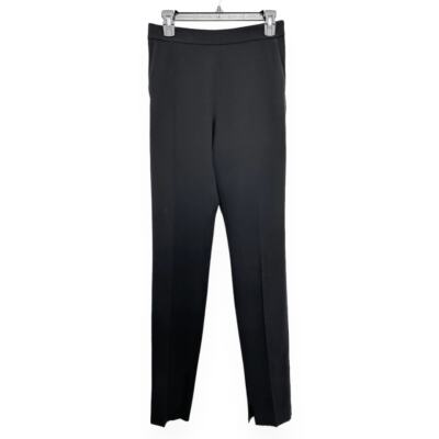 MaxMara Black High Waist Slit Hem Triacetate Pants Womens US 6