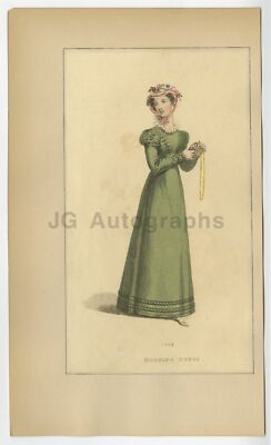19th Century Fashion Engraving - "Morning Dress" - Circa 1823 - Hand Tinted  | eBay