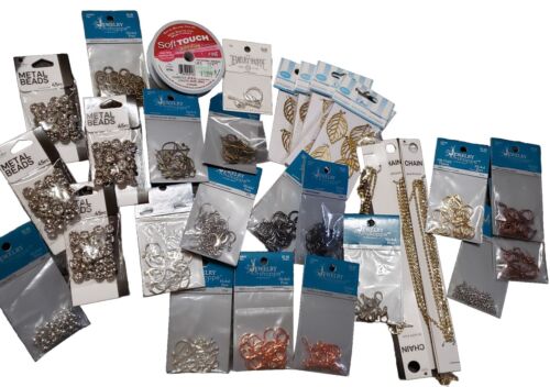 Lot 30 Jewelry Making DIY Crafting Earwire Jump Ring Beads Toggle Clasp Wire NIP