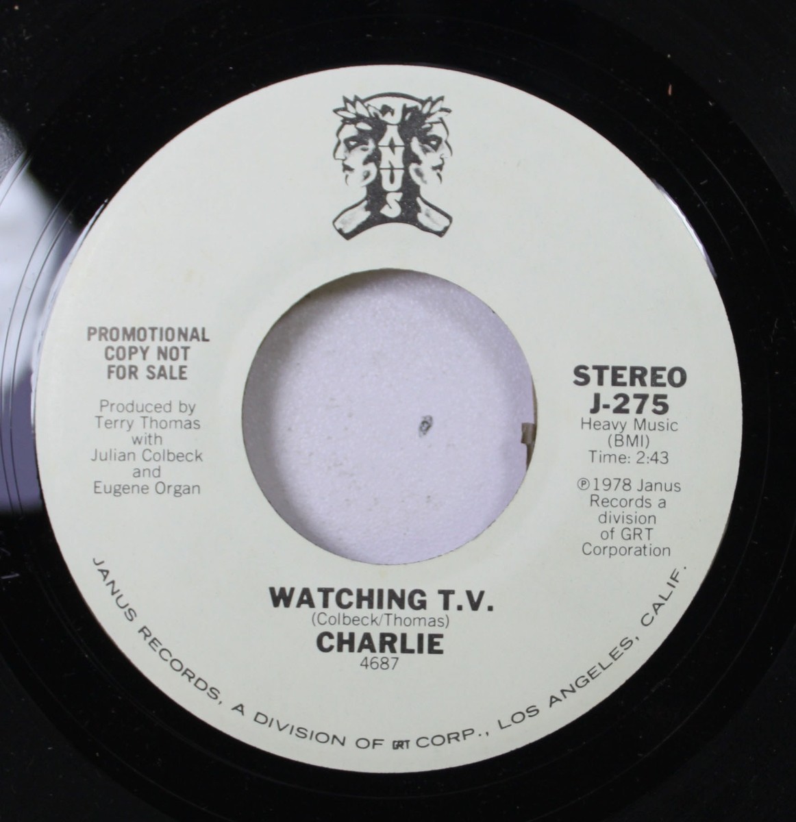 Rock Promo Nm! 45 Charlie - Watching T.V. / Watching T.V. On Rock Promo Nm! 45 Charlie - Watching T.V. / Watching T.V. On