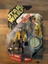 STAR WARS 30th Anniversary  12 LUKE SKYWALKER 3.75 Figure GOLD Coin Hasbro 2007