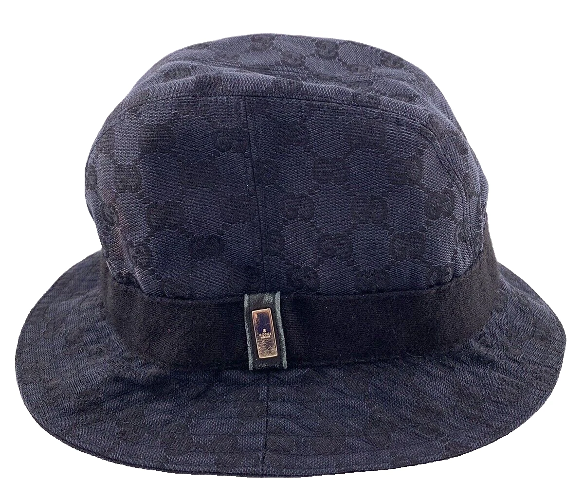 Chapeau seau homme Gucci GG logo monogramme bleu/noir taille M