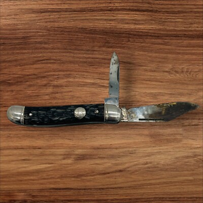 Vintage Imperial Knife USA 1956-88 Crown Two Blade Peanut Carbon