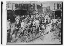 8" x 10" Photo 1910 Rioters charging horse-drawn car, later wrecking