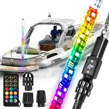 Obcursco 4FT Boat Navigation Stern Lights IP68 Waterproof 360° RGB Marine