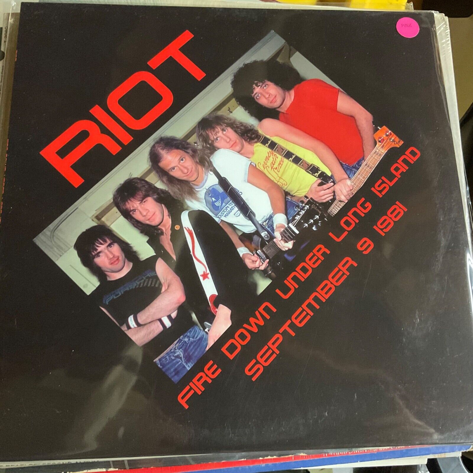 RIOT  LP Fire Down Under Long Island  1981 PINK VINYL MINT Classic Live