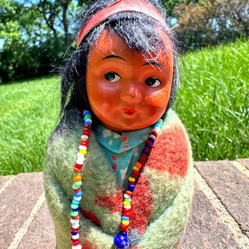 Vintage Art Native American Multicolor Skookum Bully Good Indian Doll 7 in Tall - Picture 2 of 10