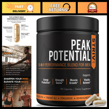 12-in-1 Testosterone Support for Men  Natural Energy, Strength  Muscle Booster