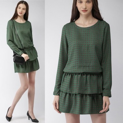 Scotch & Soda Maison Scotch Dress Green Floral Size Large XL Countryside Preppy