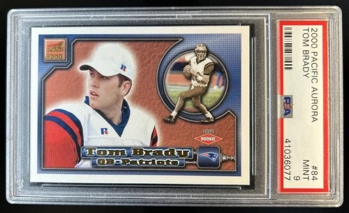 2000 Pacific Aurora Tom Brady Rookie RC #84 Patriots PSA 9