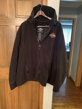 Harley Davidson Riding Gear Black Jacket W/ Removable Hood Size 5X