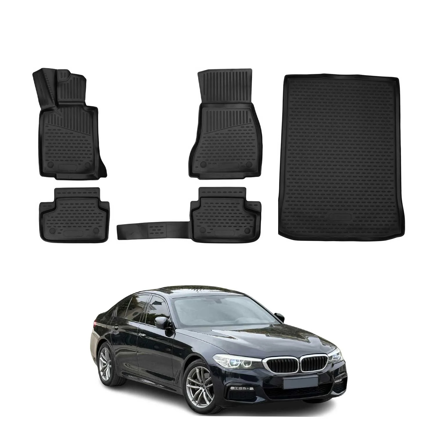 Tapis de sol auto et bac de coffre imperméable pour BMW Série 5 G30 M5 F90