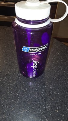 Nalgene Tritan Wide Mouth BPA-Free Water Bottle, Purple w/ White Cap, 32-Ounces