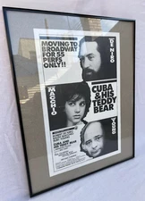  1986 Cuba & his Teddy Bear framed poster Robert DeNiro, Ralph Macchio 