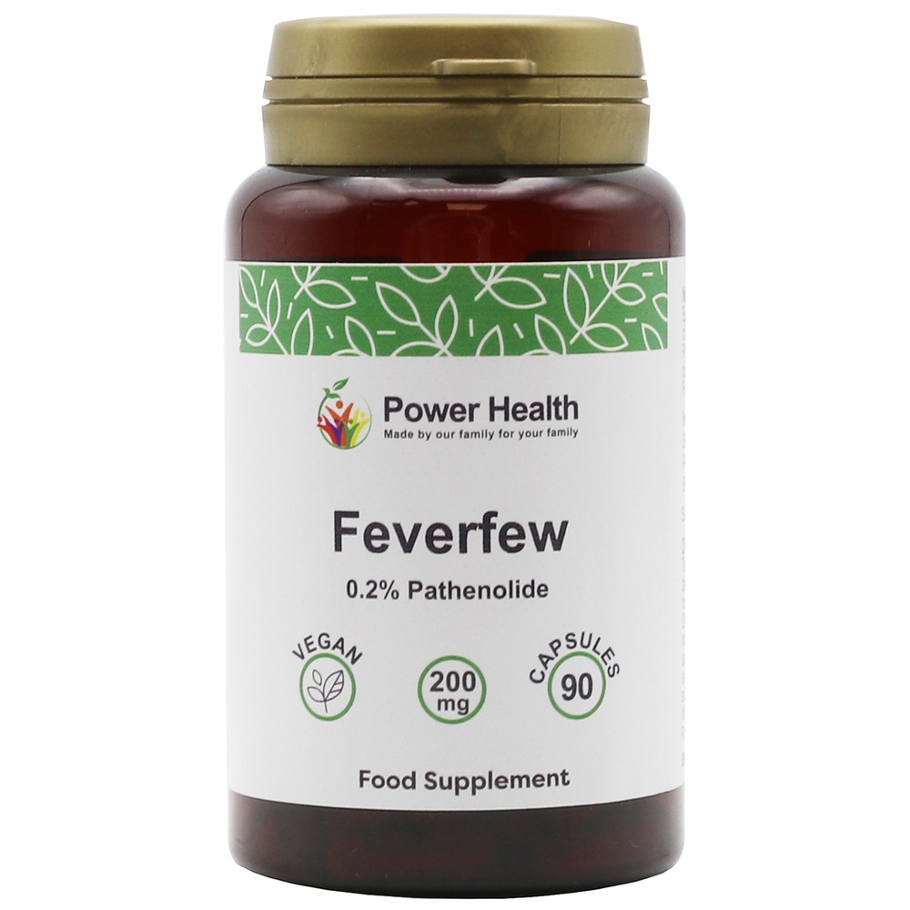 Power Health Feverfew 200mg 90 Capsules Vegan Vegetarian Food Supplement