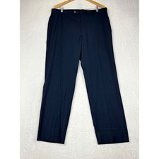 Calvin Klein Mens Navy Blue Dress Pants 38x32 Flat Front Straight Leg Trousers