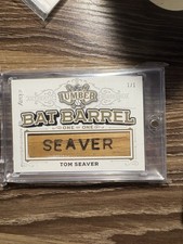 2024 Leaf Lumber Tom Seaver 1 Of 1 Bat Barrel Nameplate HOF Game Used Nameplate