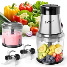 Mini Small Food Processor 4 Cup,Meat Grinder with 2 Bowls,Electric Food Chopp...