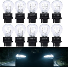 10PCS 3157 Tail Light Bulb, Waterproof Brake Light Bulb, White