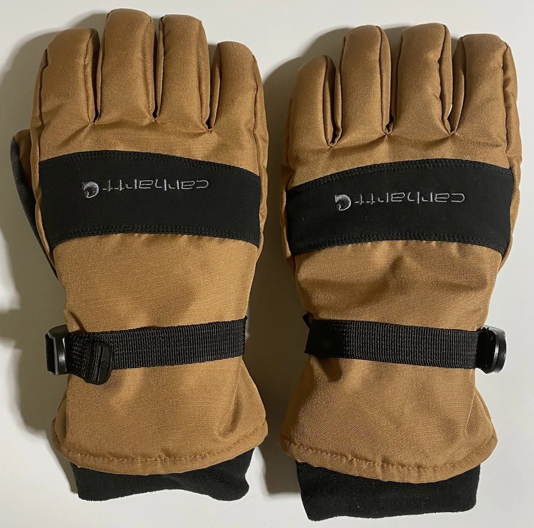 Carhartt Men's Waterproof Insulated Gloves Brown Black Size XL Warm Work Hunting