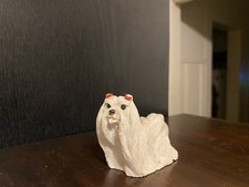 Vintage 1988 Stone Critters Littles Maltese Dog Figurine SCL-055