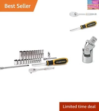 Ergonomic 26 Pc. 1/4" Drive SAE Tool Set with Polished Finish for Professionals