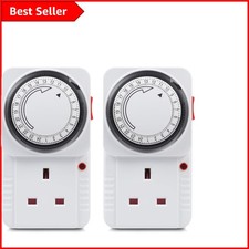 Child Safe 24-Hour Mechanical Timer Plug - Ideal for Lights and Home Appliances