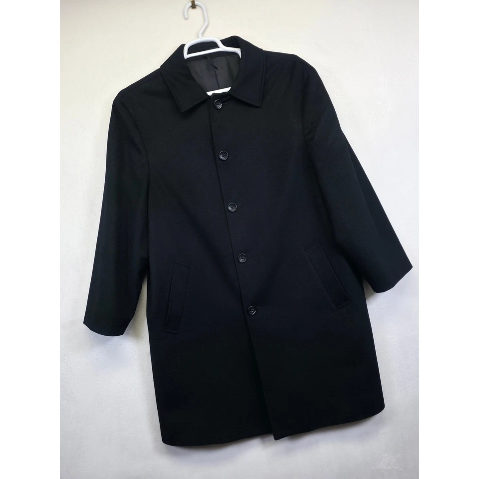 Abrigo John W Nordstrom Para Hombres 42R Negro Lana Loro Piana Abrigo Clásico atemporal Foto 2 de 4