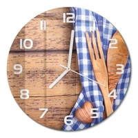 Dekorative Wanduhr Mit FließEnden Zeigern Holzbesteck WeißE Zeiger Fi30 Cm