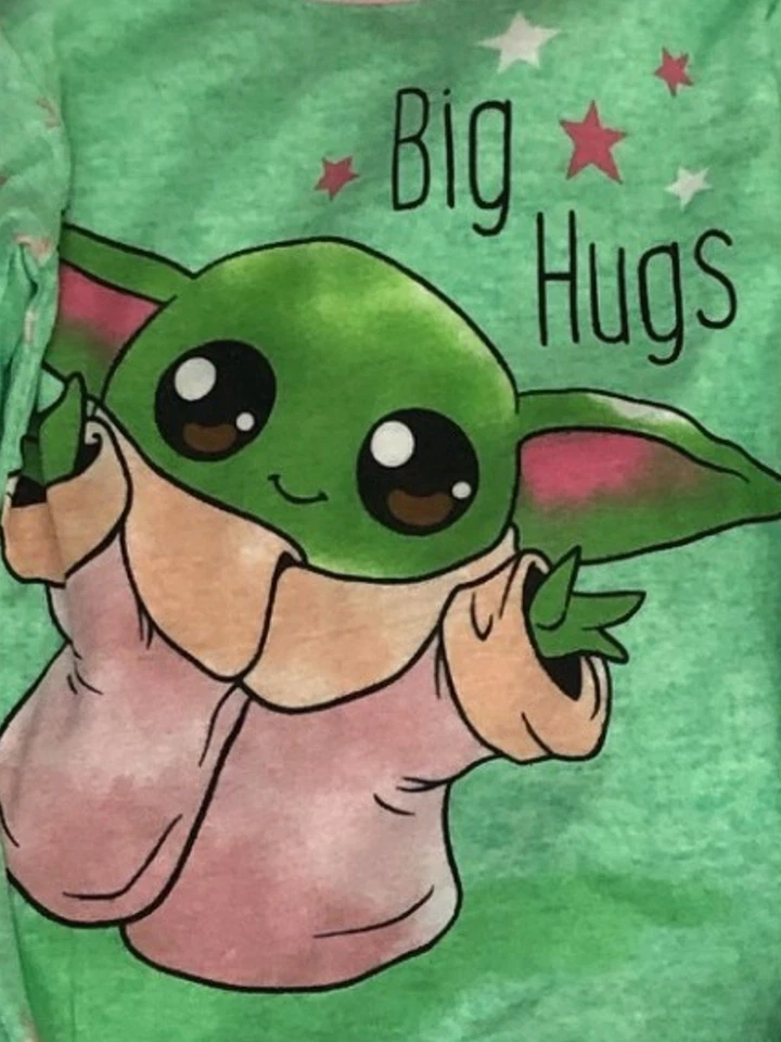 Star Wars Girls 4pc Baby Yoda Mandalorian Long Sleeve Pajamas Sleep Set 4 - Image 2 of 2