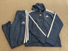 adidas Youth Set Boy's Jacket/PantsTracksuit 2pc Size 8 10/12 Light Navy