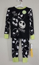 NEW Nightmare Before Christmas Jack 2 Pc GLOW IN THE DARK Pajamas Boys SMALL S