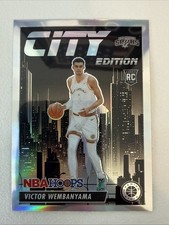 23-24 NBA Hoops Premium Stock Victor Wembanyama #25 Silver City Edition RC Prizm
