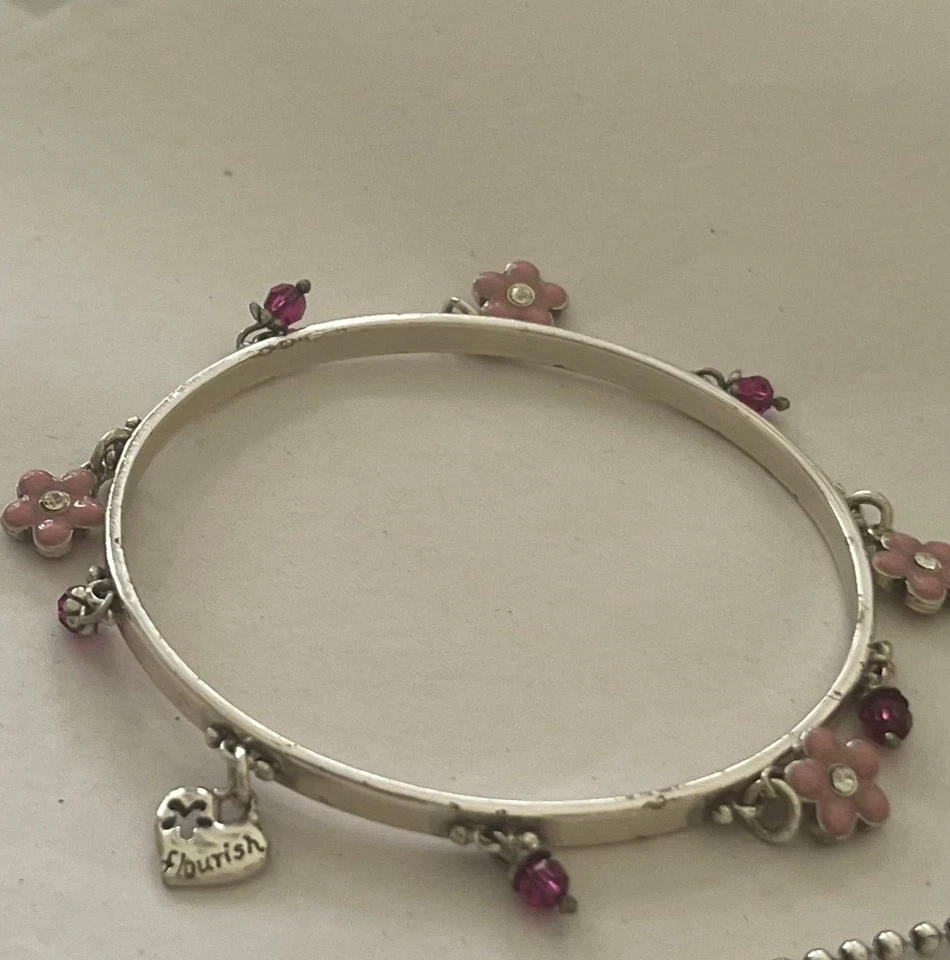 Brighton Juego de Joyas Collar Florido Pulsera Pendientes Tobillera Rosa Floral Foto 3 de 4