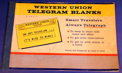 Vintage WESTERN UNION TELEGRAM BLANKS PAD Sixteen 5 1/2'' X 8'' Blanks APRIL, 1954