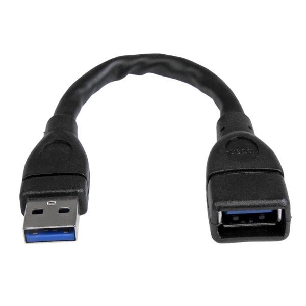 StarTech.com USB3EXT6INBK USB cable 0.152 m USB 3.2 Gen 1 3.1 Gen 1 USB A