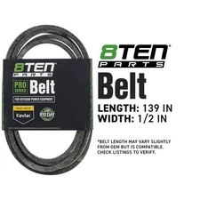 8TEN Belt with Kevlar for Ferris S65Z 300S 52-Inch 1757901YP 139 x 1/2