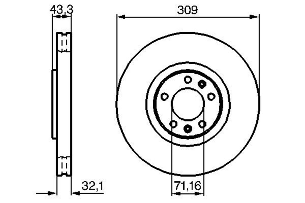 2X Bosch Bremsscheibe 0 986 479 027 FüR 607 9D Peugeot 9U 24V-image
