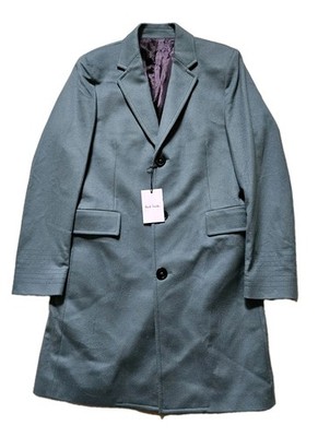 PAUL SMITH Trenchcoat Mantel Herren UK 38 Duck Egg reine Wolle - Beschreibung lesen