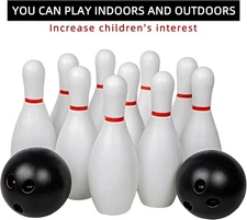 Indoor Bowling Set (10+2 Pieces) - For Family Game Nights, Kids' Parties