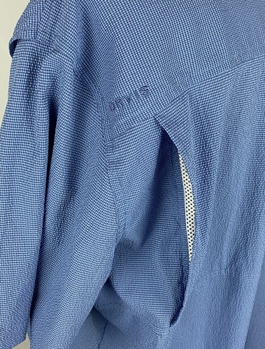ORVIS Open Air Caster Mens SIZE XL Active Fit Blue Seersucker Button Down Shirt - Imagen 7 de 11