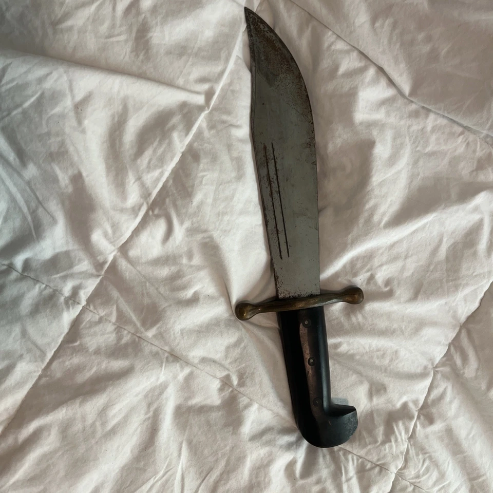 复古 Case XX 1836 Bowie 刀,14 英寸带皮革鞘,二手 — 第 3/4 张图片