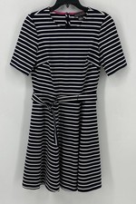 Jessica Howard Striped Stretchy T-shirt Dress Navy/White Size 8 Short Sleeve