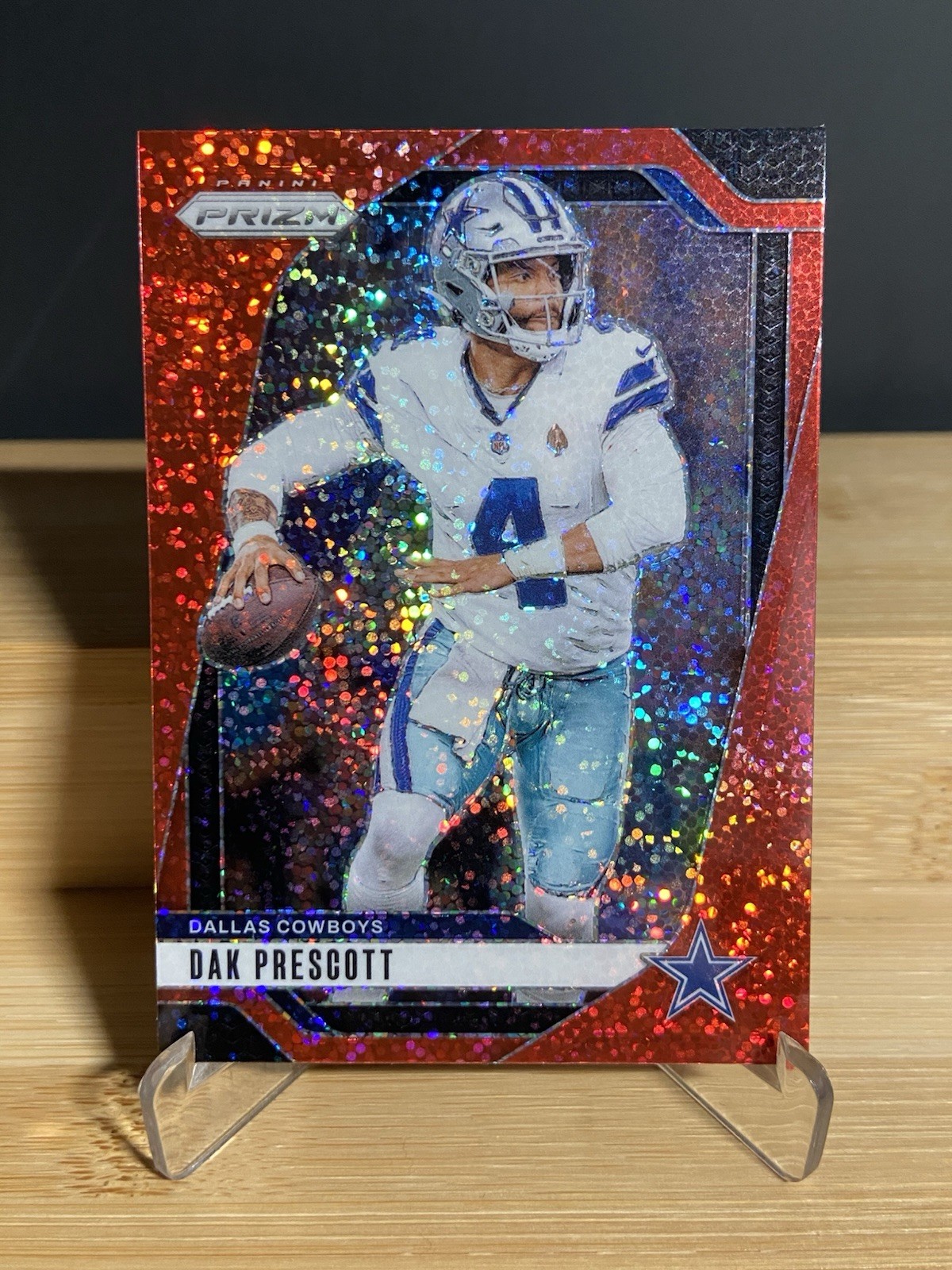 2024 Panini Prizm Football Dak Prescott Red Speckle Prizm #73 COWBOYS RARE SSP